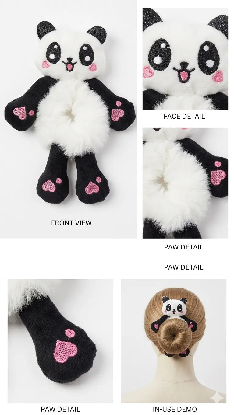 Cute Plush Hair Buddy Combo Pack (🐸 Frog, 🐼 Panda,🐰 Bunny ⚡Pikachu) | Soft Kawaii Hair Accessories | Bestie & Family Gift Set cutiesclub.in