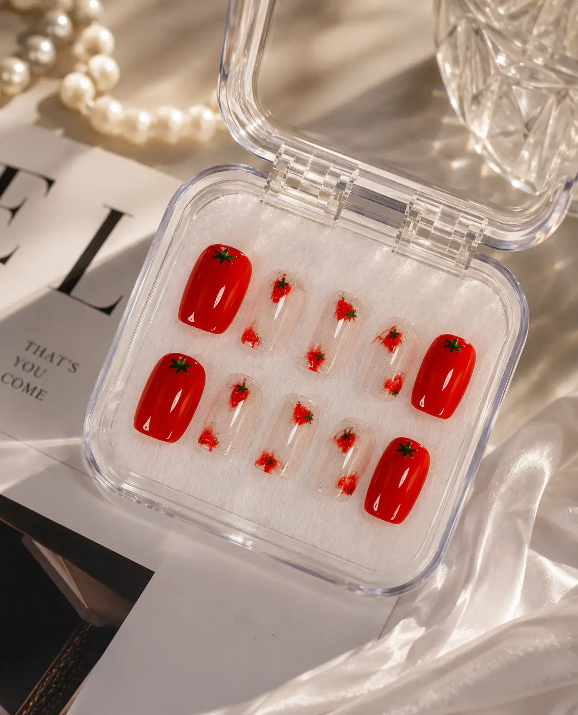 Luxury Press-On Nails – Reusable Glossy Wine Red Nail Set for Girls | Salon Style at Home cutiesclub.in