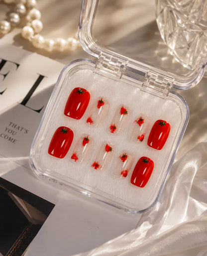 Luxury Press-On Nails – Reusable Glossy Wine Red Nail Set for Girls | Salon Style at Home cutiesclub.in