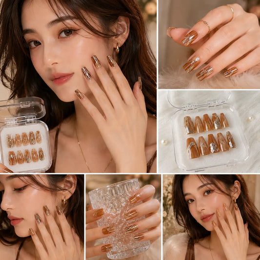 Luxury Press-On Nails – Reusable Glossy Wine Red Nail Set for Girls | Salon Style at Home cutiesclub.in