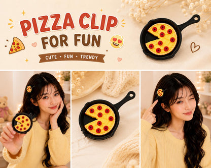 🍕 Pizza Hair Clip for Girls | Cute Korean Style Mini Pizza Hair Clip | Fun & Trendy Hair Accessory cutiesclub.in