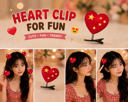 Add a cute and playful touch to your hairstyle with this Cute Korean Style Heart Spring Hair Clip! ❤️✨ cutiesclub.in