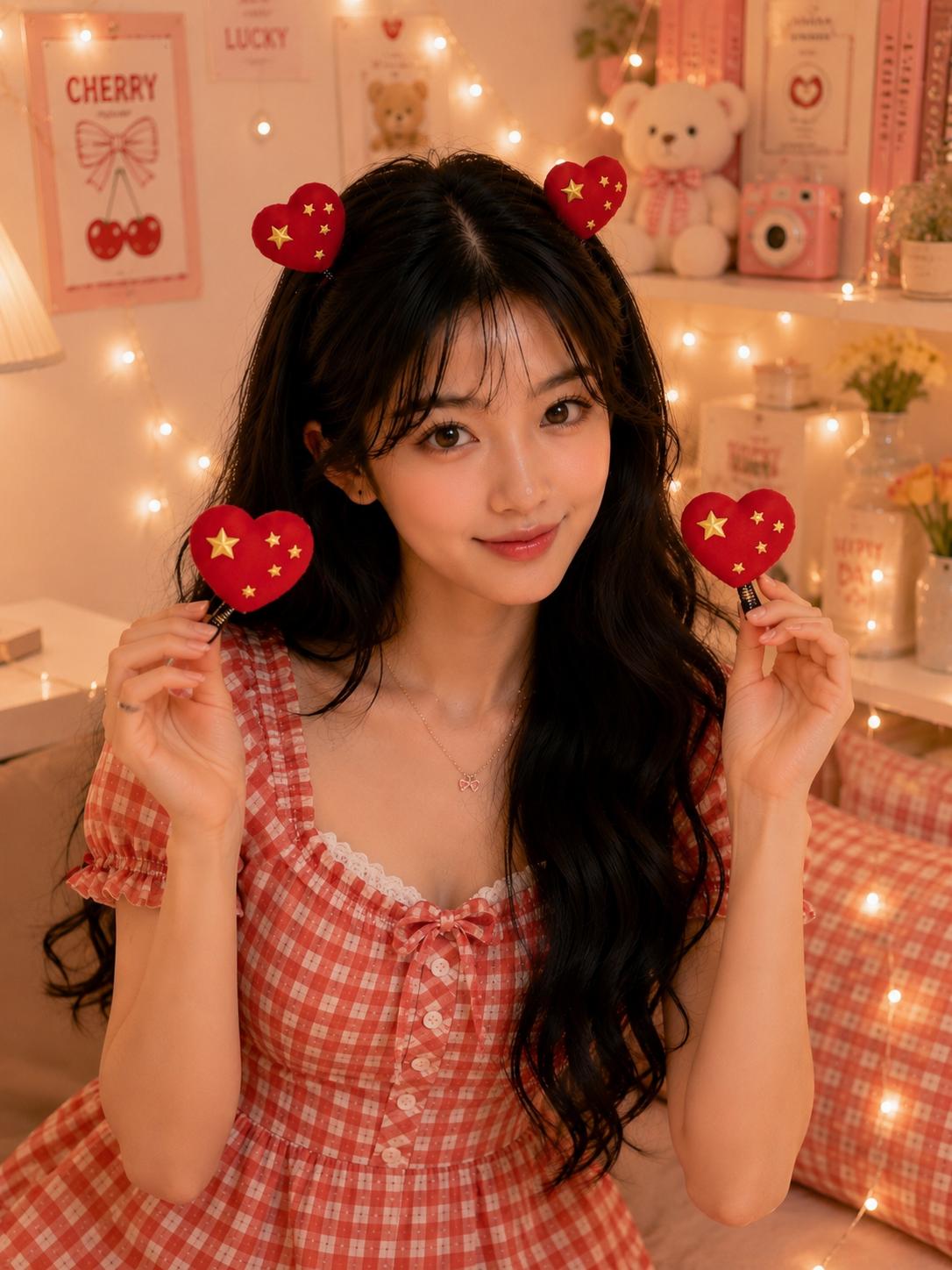 Add a cute and playful touch to your hairstyle with this Cute Korean Style Heart Spring Hair Clip! ❤️✨ cutiesclub.in