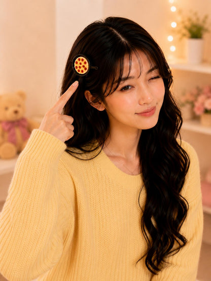 🍕 Pizza Hair Clip for Girls | Cute Korean Style Mini Pizza Hair Clip | Fun & Trendy Hair Accessory cutiesclub.in