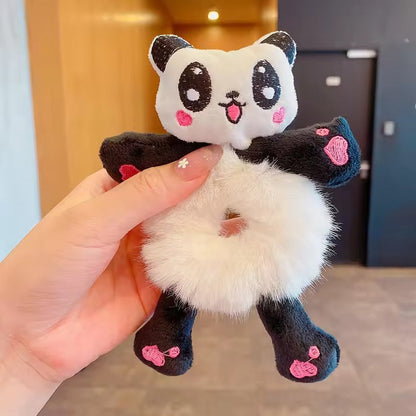 Cute Plush Hair Buddy Combo Pack (5 Pieces) 🐼🐸🐰🐱⚡ | Kawaii Plush Scrunchies for Girls | Bestie & Family Gift Set cutiesclub.in