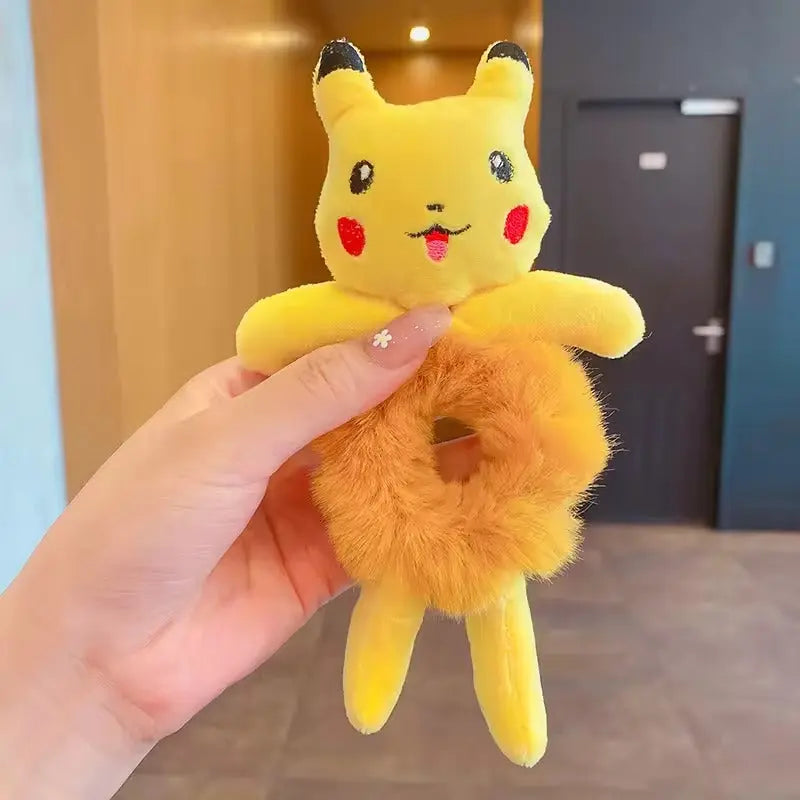 Cute Pikachu Plush Hair Buddy Scrunchie – Soft Kawaii Hair Accessory 💛 cutiesclub.in