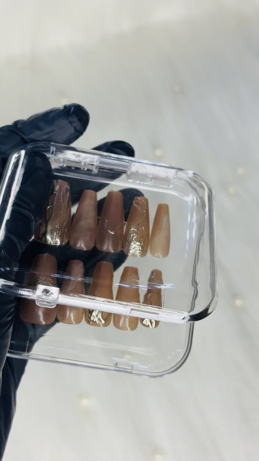 Luxury Press-On Nails – Reusable Glossy Wine Red Nail Set for Girls | Salon Style at Home